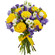 bouquet of yellow roses and irises. Kyrgyzstan