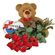 red roses with teddy and chocolates. Kyrgyzstan