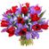 bouquet of tulips and irises. Kyrgyzstan